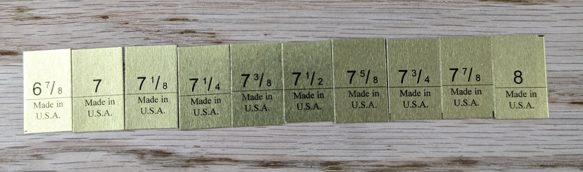 Gold Size Labels
