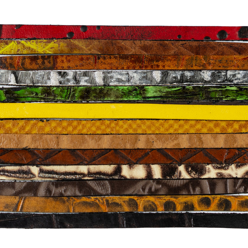 Leather embossed, Dyed  1/4" Band Strips