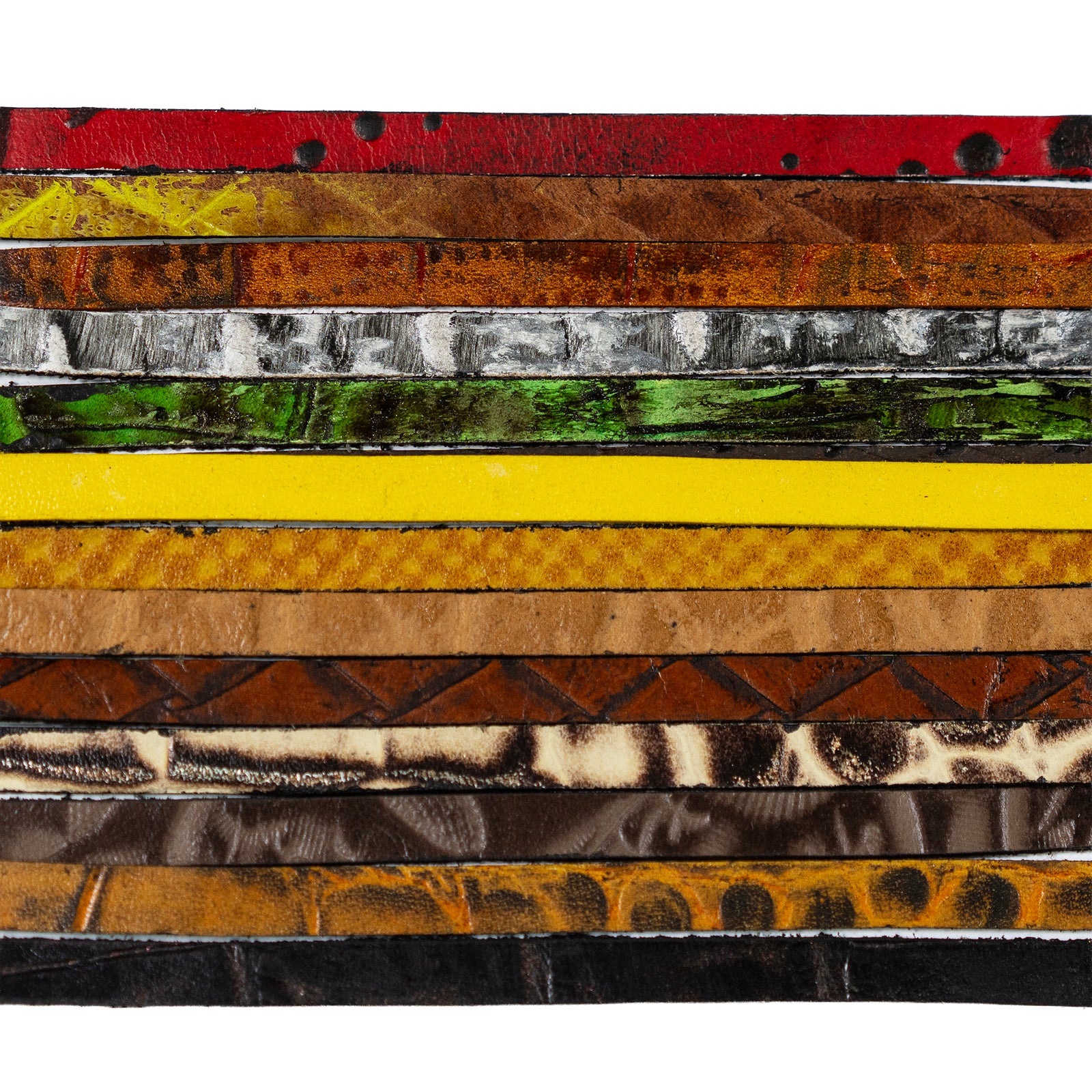 Leather embossed, Dyed  1/4" Band Strips